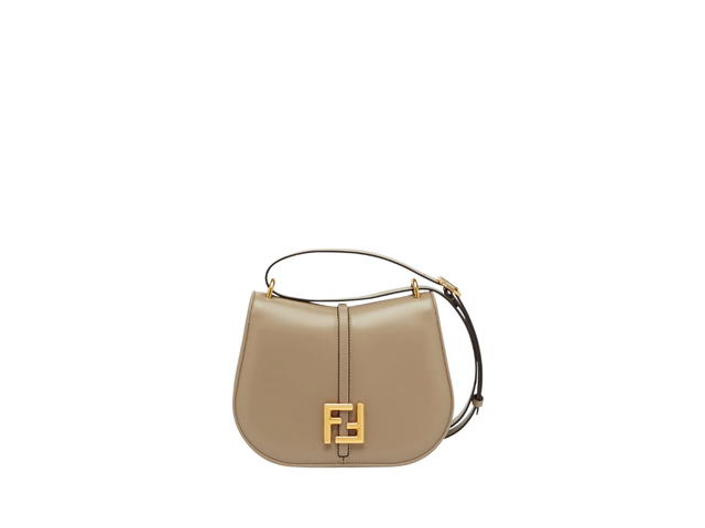 Fendi Fendi C’mon Medium Bag In Smooth Leather And Full-Grain Leather With Gold Finish Metalware Dove-Grey - view 1