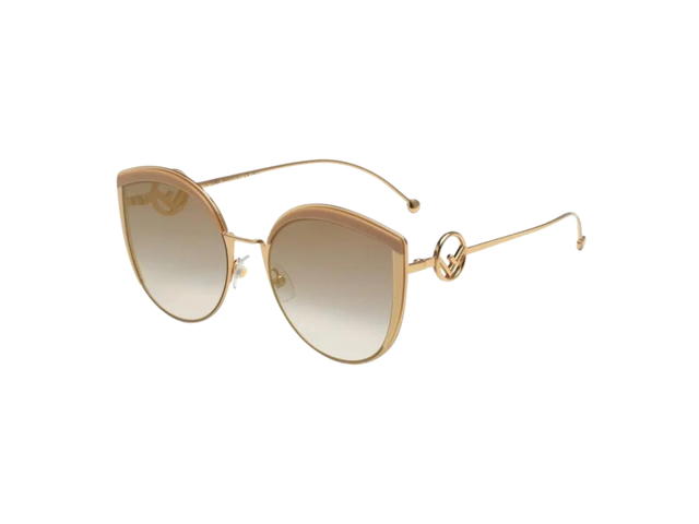 Fendi Fendi Cat Eye Sunglasses In Gold Frame Stainless Steel - view 1