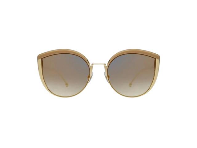 Fendi Fendi Cat Eye Sunglasses In Gold Frame Stainless Steel - view 2