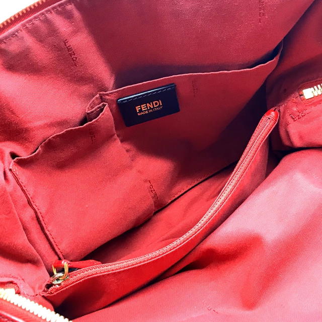 Fendi FENDI chameleon Shoulder Bag Hand Bag 2way bag Red Leather - view 5