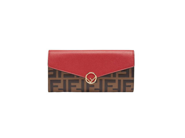Fendi Fendi Continental Red Leather Wallet - view 1