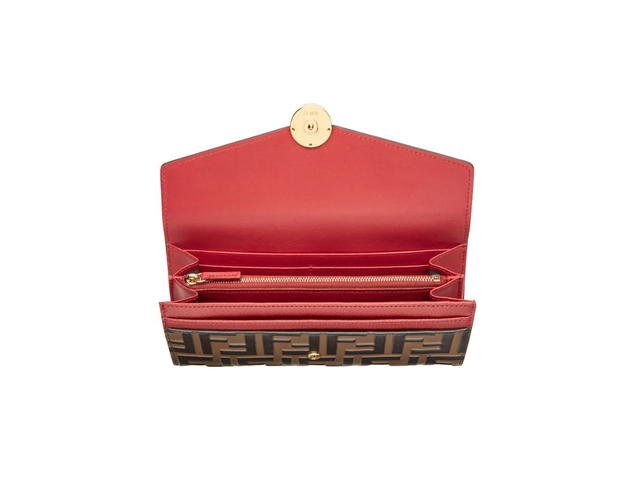 Fendi Fendi Continental Red Leather Wallet - view 3