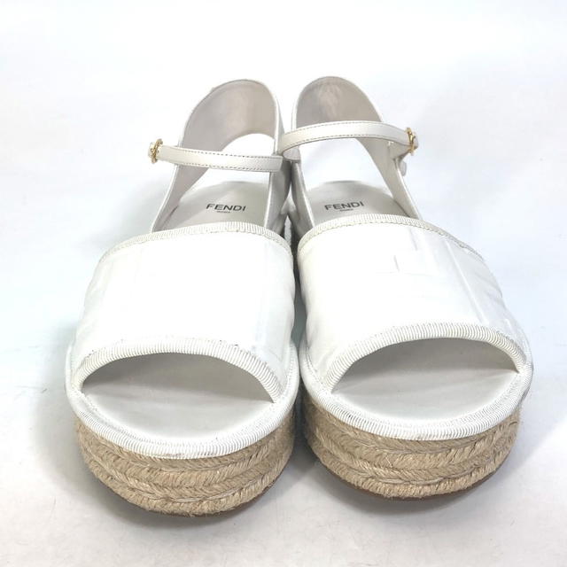 Fendi FENDI Espadrilles Platform shoes belt zukka logo Sandals Leather White - view 2