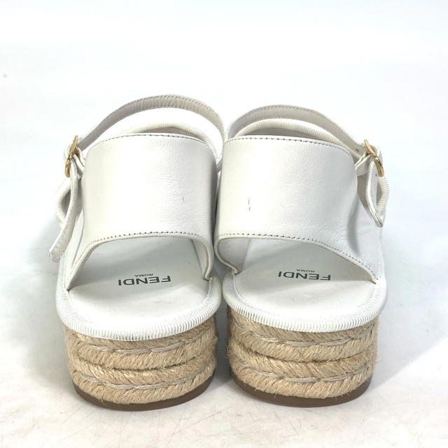 Fendi FENDI Espadrilles Platform shoes belt zukka logo Sandals Leather White - view 3