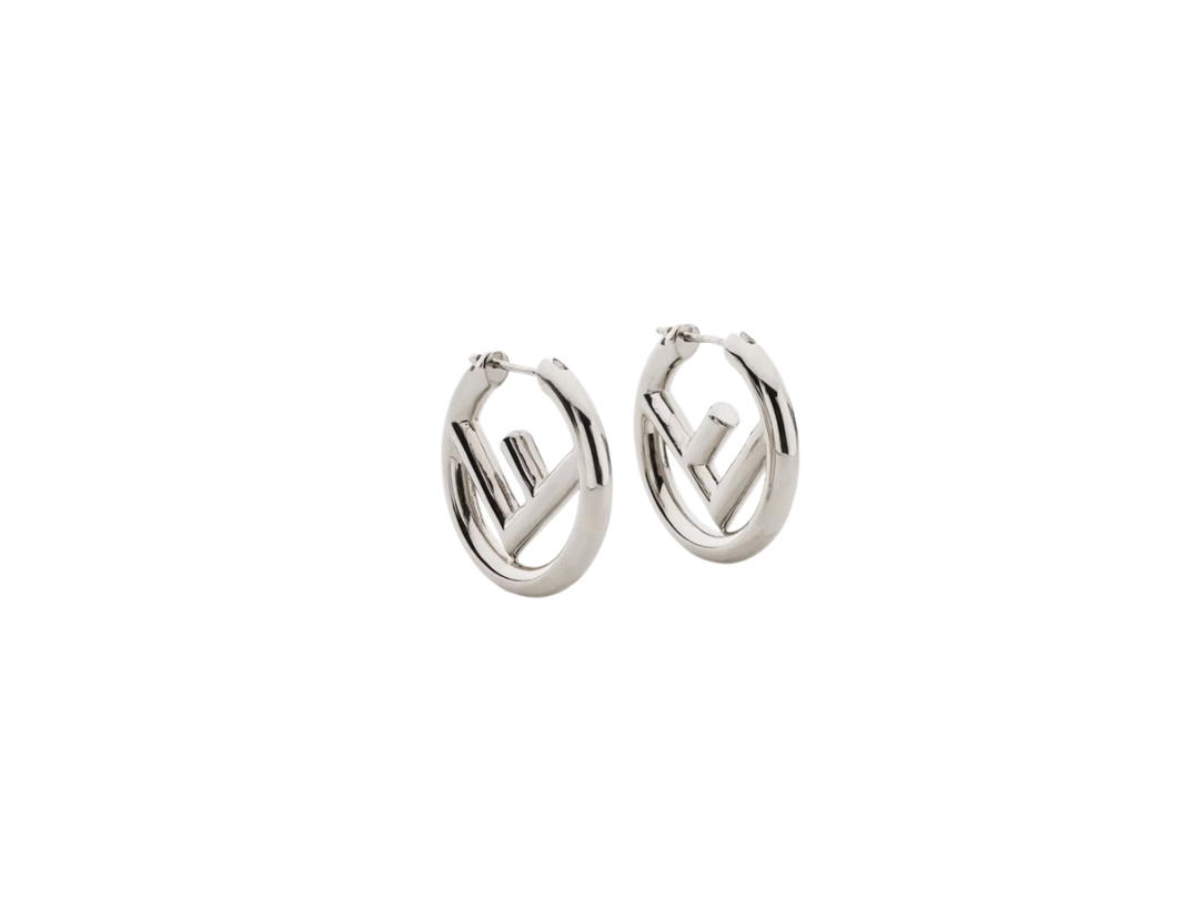 Fendi Fendi F Is Fendi Earrings In Palladium Finish Metal
