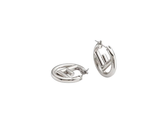 Fendi Fendi F Is Fendi Earrings In Palladium Finish Metal - view 2