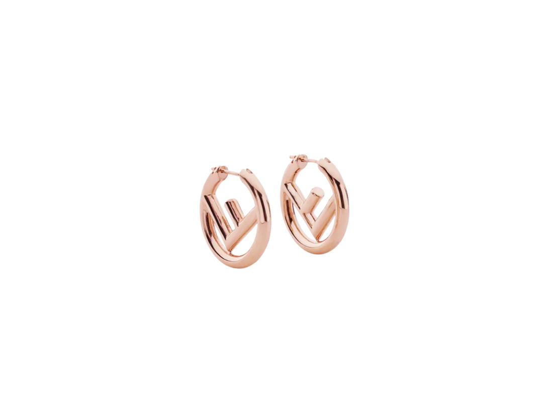 Fendi Fendi F Is Fendi Earrings In Rose-Gold Finish Metal