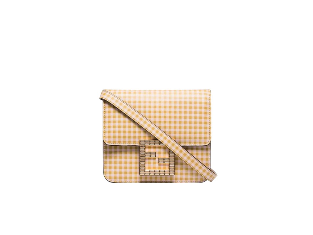 Fendi Fendi Fab Bag In Leather With Crystal Gold Hardware Yellow