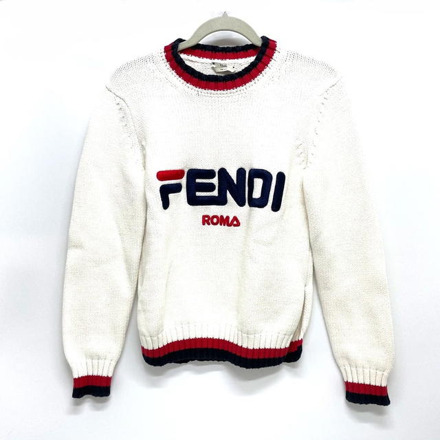 Fendi FENDI FAE137 Logo Pullover Knit Fila Collaboration Sweater knit cotton White - view 1