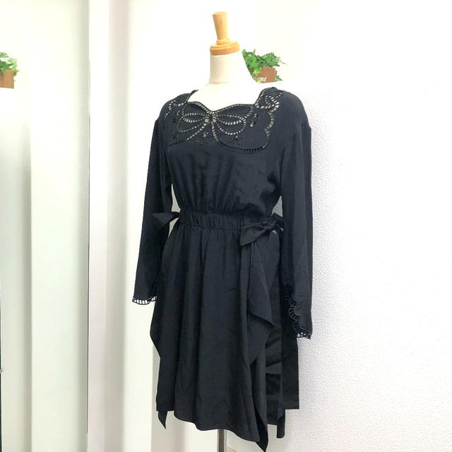 Fendi FENDI FD9361 Lace Apparel Dress Skirt Dress silk Black - view 2