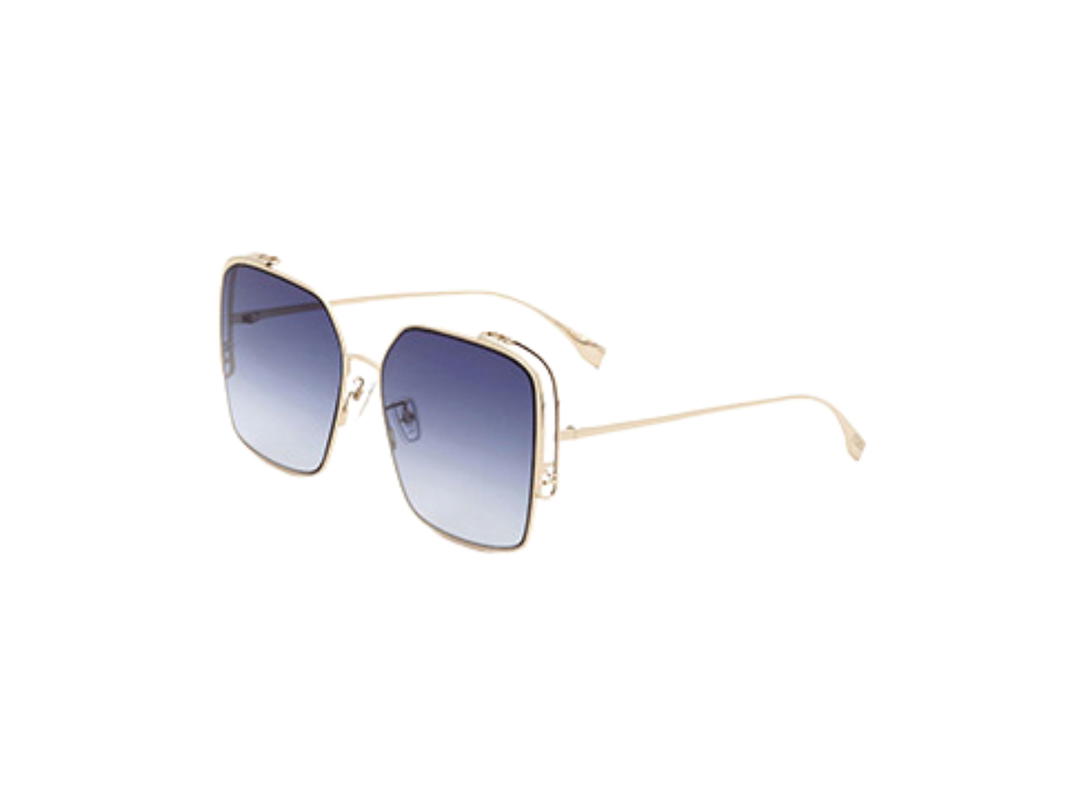 Fendi Fendi FE40038U Sunglasses In Gold Metal Frame With Grey Lens