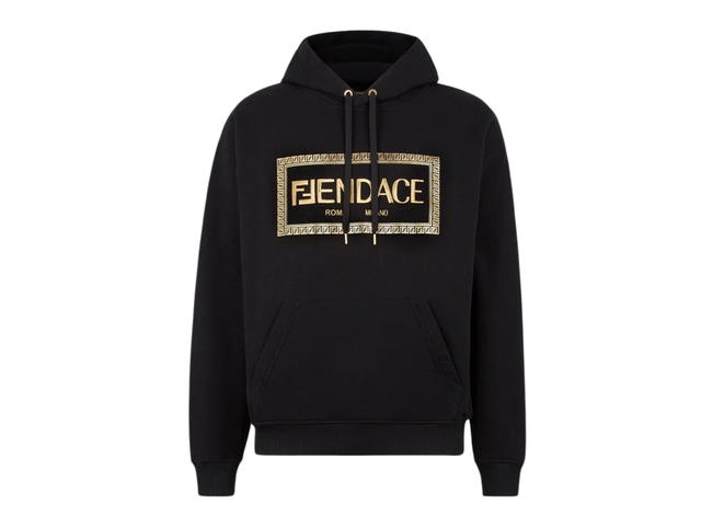 Fendi Fendi Fendace Logo Mens Hoodie Black Gold - view 1