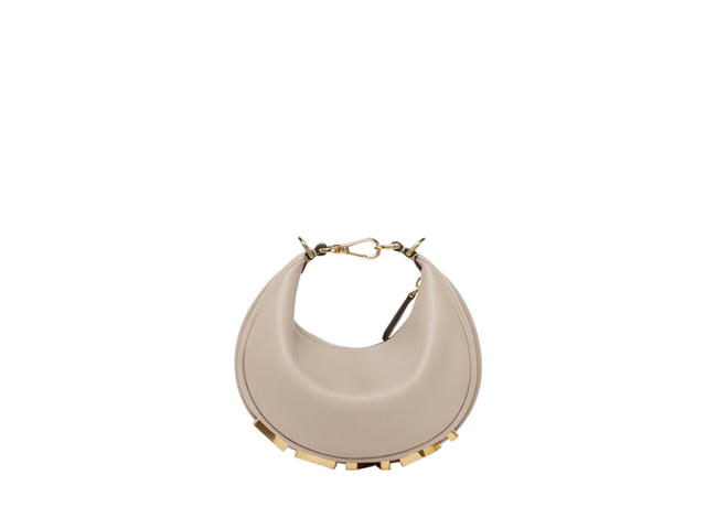Fendi Fendi Fendigraphy Mini Bag In Soft Leather With Gold-Finish Metalware Grey - view 1