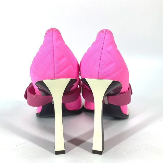 Fendi FENDI FF Belted Design Shoes shoes heel pumps Canvas pink/Black Unused - view 4