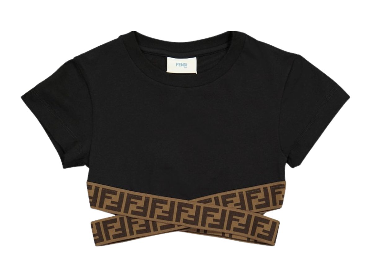 Fendi Fendi FF Cotton Crop Top Black