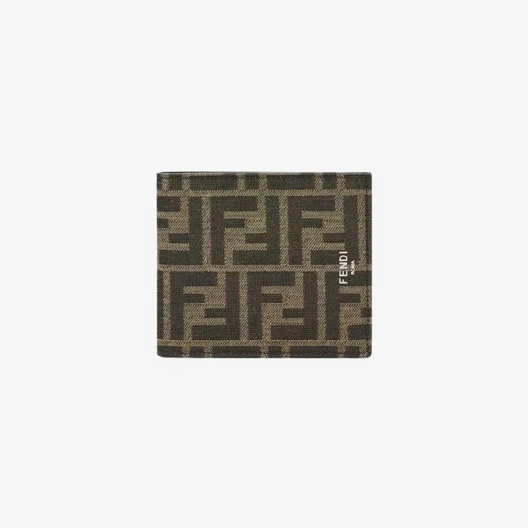 Fendi Fendi FF Fabric Bifold Wallet Brown