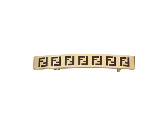 Fendi Fendi FF Hair Clip In Metal With Gold Finish Black - view 1