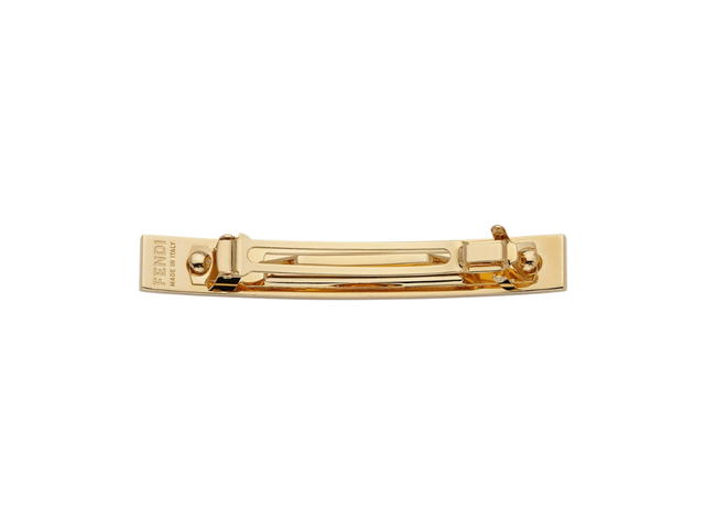 Fendi Fendi FF Hair Clip In Metal With Gold Finish Black - view 2