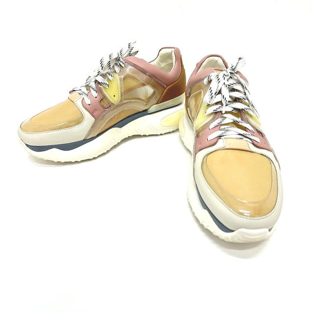 Fendi FENDI FF Logo Shoes Sneakers White x Beige x Pink 7E1189 - view 1