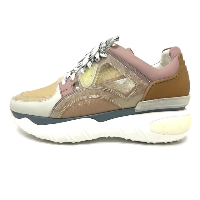 Fendi FENDI FF Logo Shoes Sneakers White x Beige x Pink 7E1189 - view 2