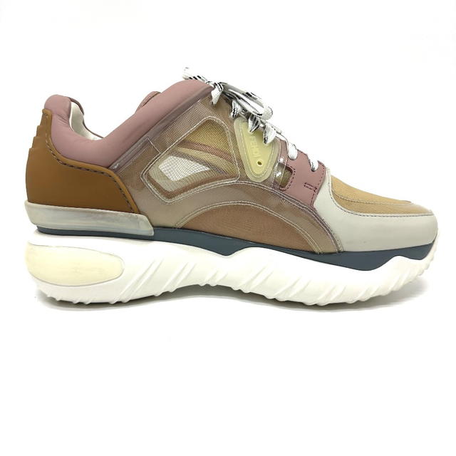 Fendi FENDI FF Logo Shoes Sneakers White x Beige x Pink 7E1189 - view 3