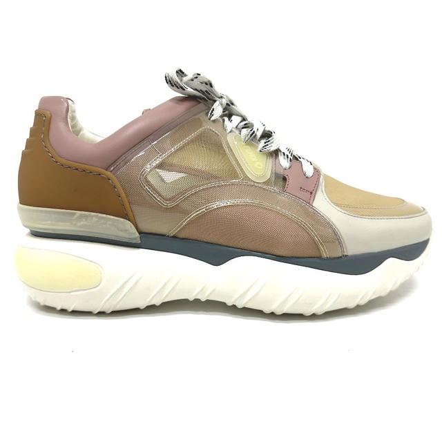 Fendi FENDI FF Logo Shoes Sneakers White x Beige x Pink 7E1189 - view 4