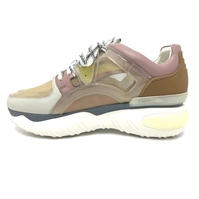 Fendi FENDI FF Logo Shoes Sneakers White x Beige x Pink 7E1189 - view 5