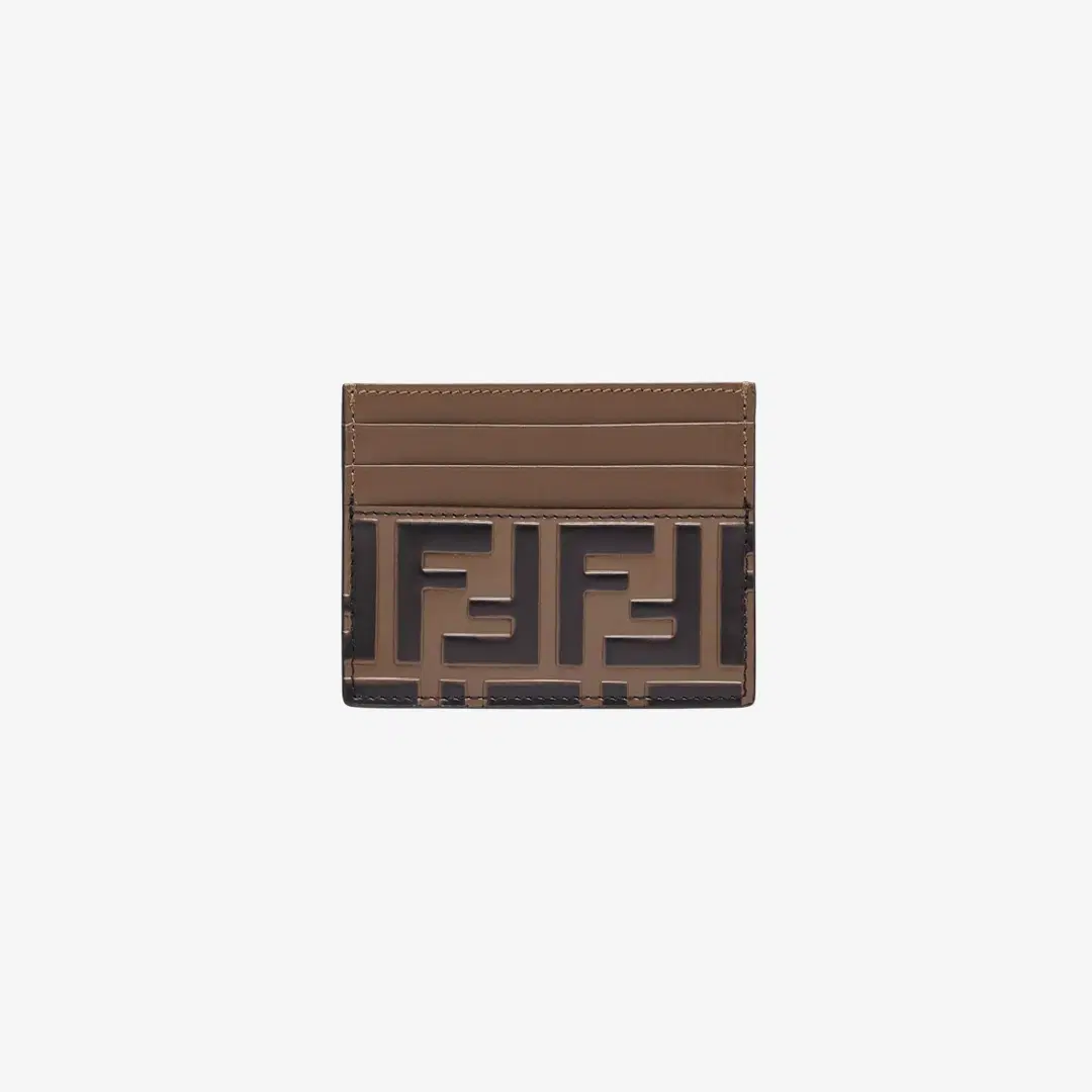 Fendi Fendi FF Motif Calskin Card Holder Brown