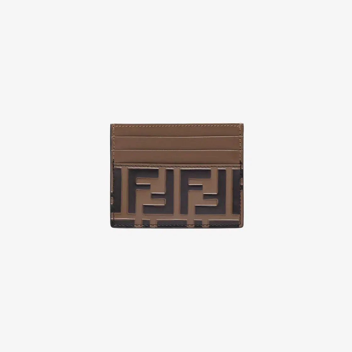 Fendi Fendi FF Motif Calskin Card Holder Brown