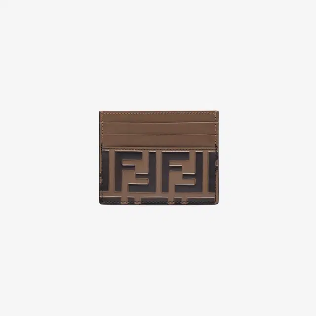 Fendi Fendi FF Motif Calskin Card Holder Brown - view 1