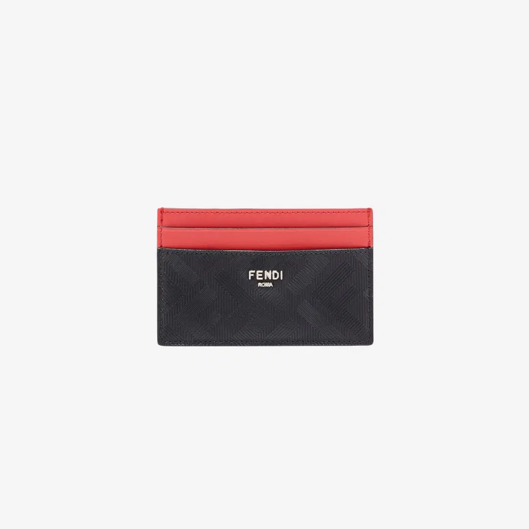 Fendi Fendi FF Roma Leather Card Holder Black