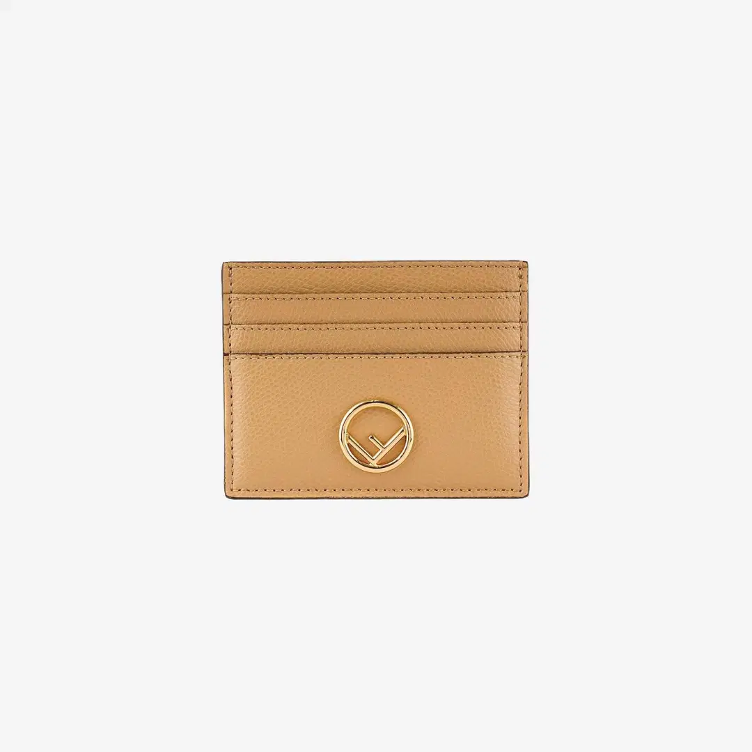 Fendi Fendi Flat Leather Card Holder Beige