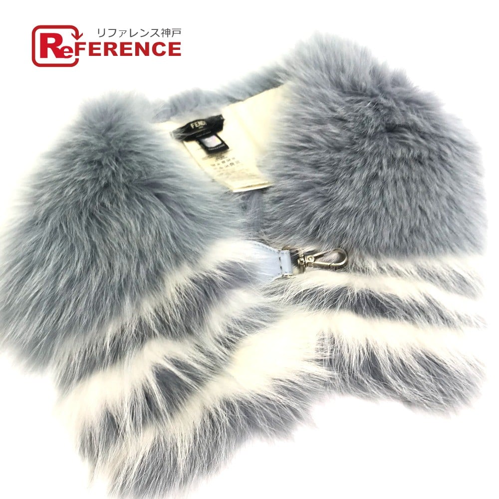 Fendi FENDI FNG426 Fur tippet with hook Snood Scarf fur blue/White