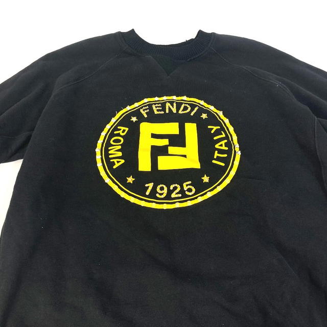 Fendi FENDI FS7034 tops long sleeves apparel trainer cotton Black/yellow - view 3