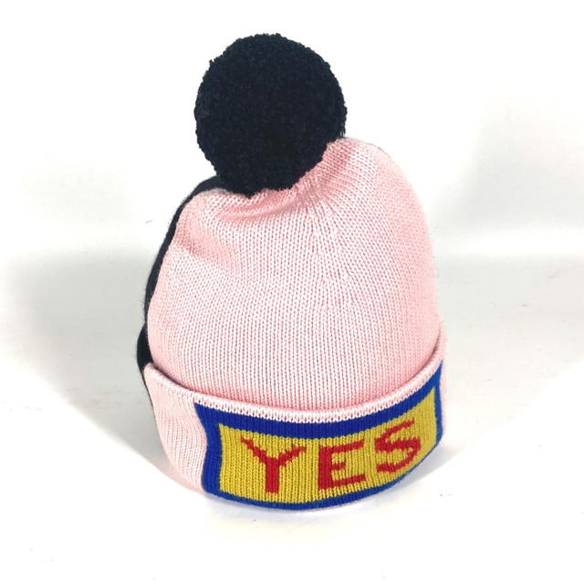Fendi FENDI FXQ056 beanie hat knit cap logo With pompoms Knit hat wool Black/pink - view 3