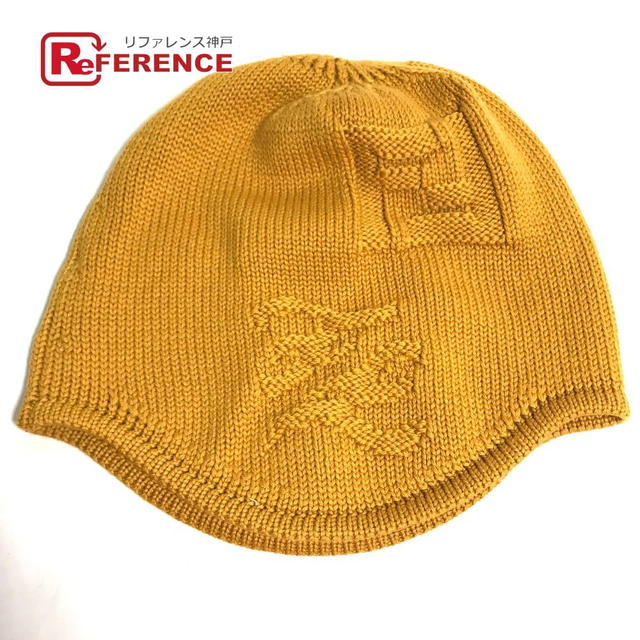Fendi FENDI FXQ056 logo beanie hat knit hat knit cap Knit hat wool yellow - view 1
