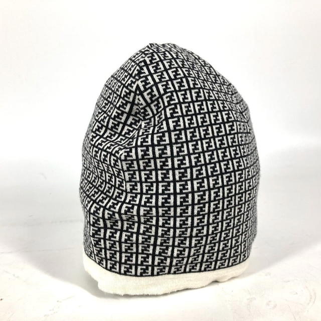 Fendi FENDI FXQ056 Zucca logo beanie hat knit hat knit cap Knit hat wool Black/White - view 4