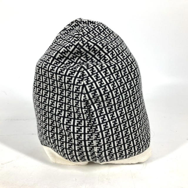 Fendi FENDI FXQ056 Zucca logo beanie hat knit hat knit cap Knit hat wool Black/White - view 5