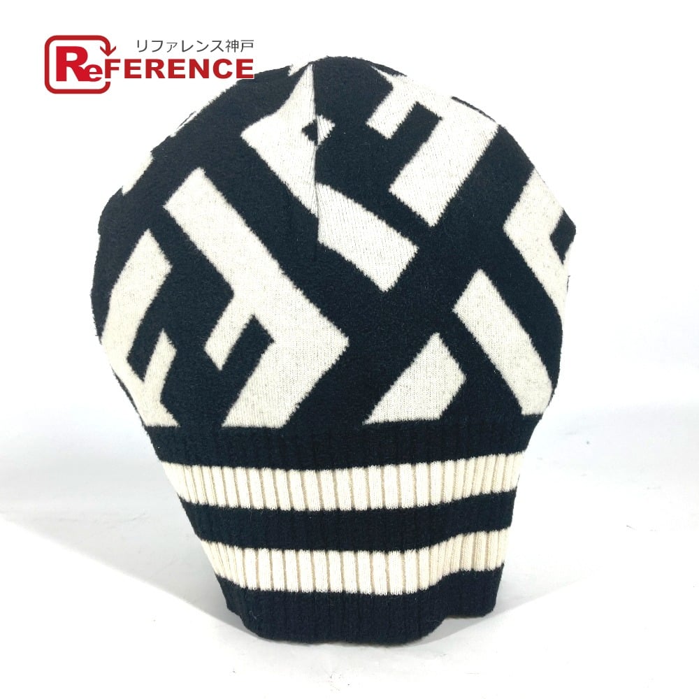 Fendi FENDI FXQ538 Bicolor Zucca logo beanie hat knit hat knit cap Knit hat