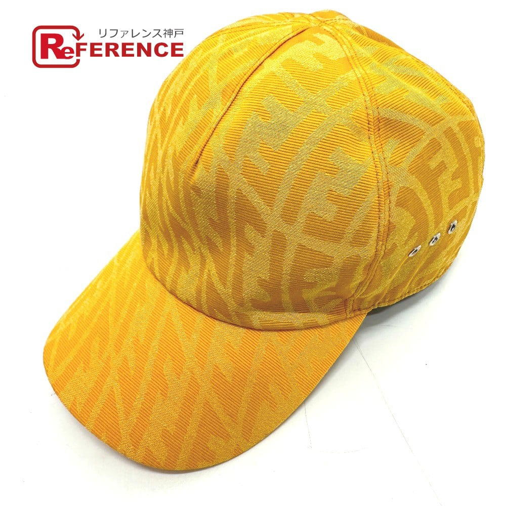 Fendi FENDI FXQ768 Zucca Baseball cap hat cap Canvas yellow