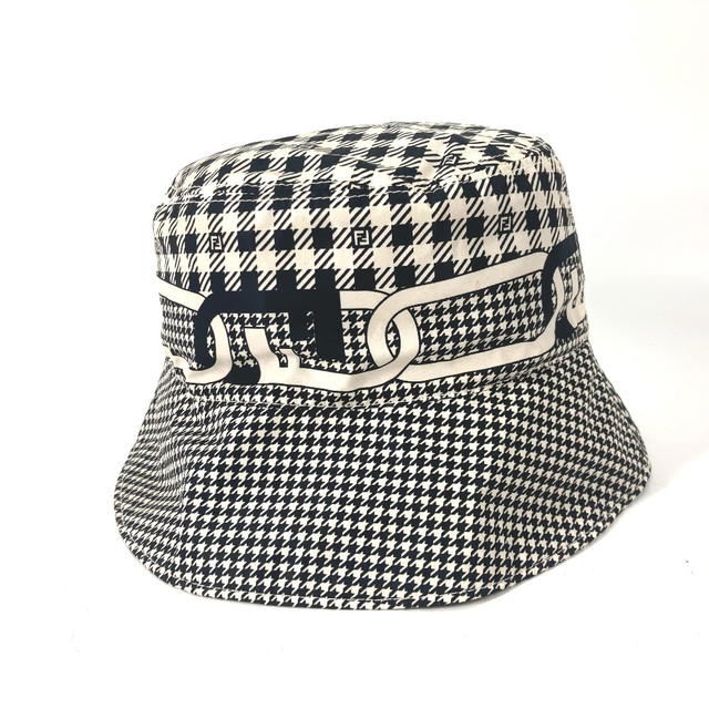 Fendi FENDI FXQ801 Houndstooth hat bucket hat bob hat Nylon Black/White - view 3