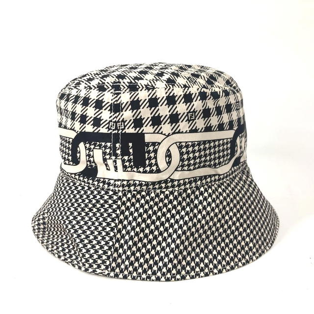 Fendi FENDI FXQ801 Houndstooth hat bucket hat bob hat Nylon Black/White - view 4