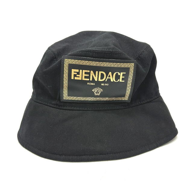 Fendi FENDI FXQ801 Versace collaboration logo FENDACE hat cotton Black - view 2