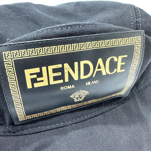 Fendi FENDI FXQ801 Versace collaboration logo FENDACE hat cotton Black - view 5