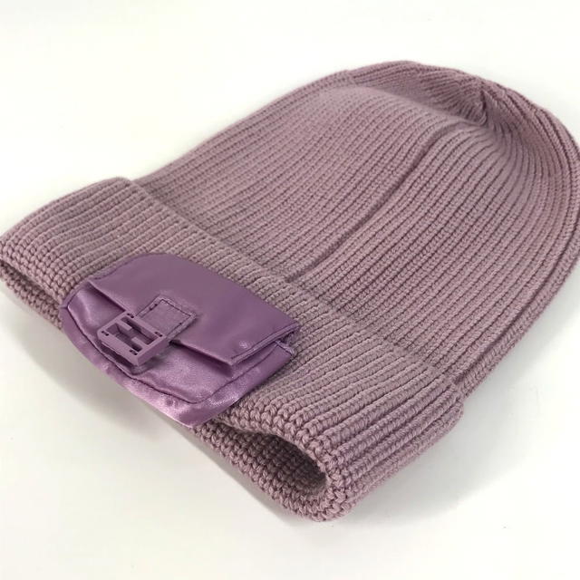 Fendi FENDI FXQ938 bucket bag design with logo pocket beanie hat knit hat cap - view 5
