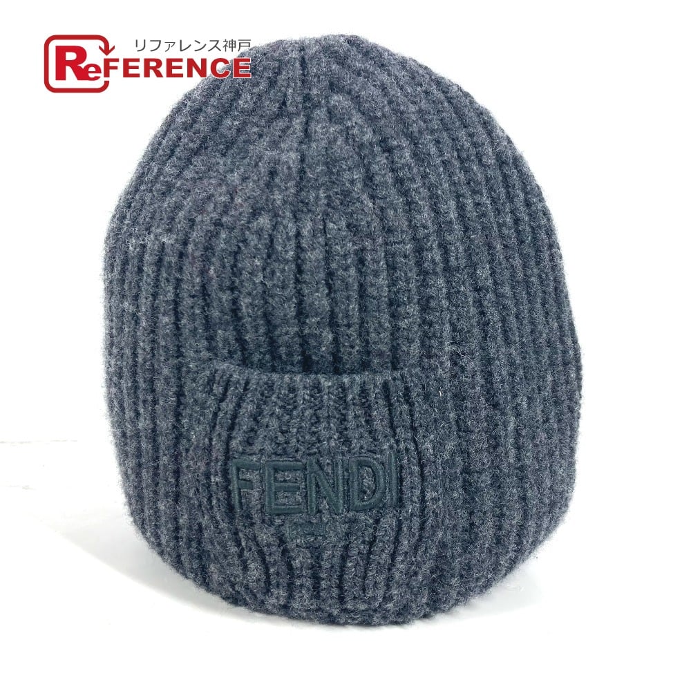 Fendi FENDI FXQ959 with logo pocket beanie hat knit hat knit cap Knit hat Unused