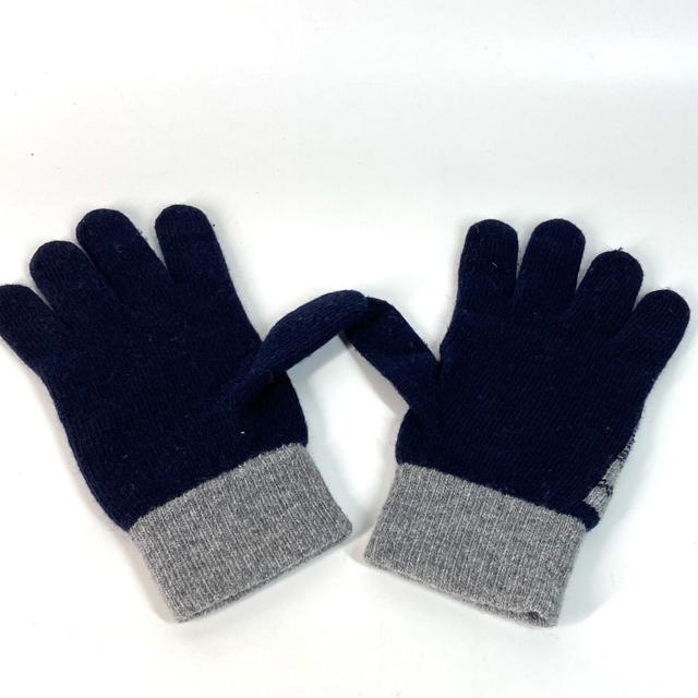 Fendi FENDI FXY010 Check FF Bicolor logo gloves wool Navy/gray - view 5