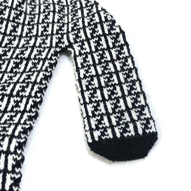 Fendi FENDI FXY010 logo gloves Glove wool Black/White - view 5