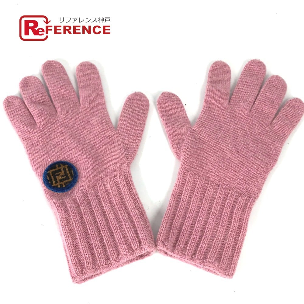 Fendi FENDI FXY554 Zucca patch Glove gloves Wool / Cashmere pink