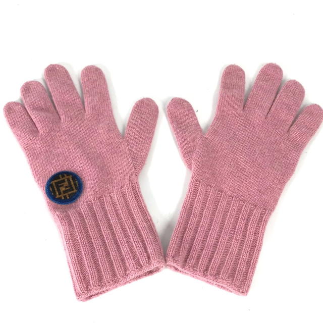 Fendi FENDI FXY554 Zucca patch Glove gloves Wool / Cashmere pink - view 2